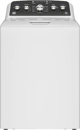 GE - 4.5 Cu. Ft. High-Efficiency Top Load Washer with Deep Fill and Cold Plus - White with Matte Black