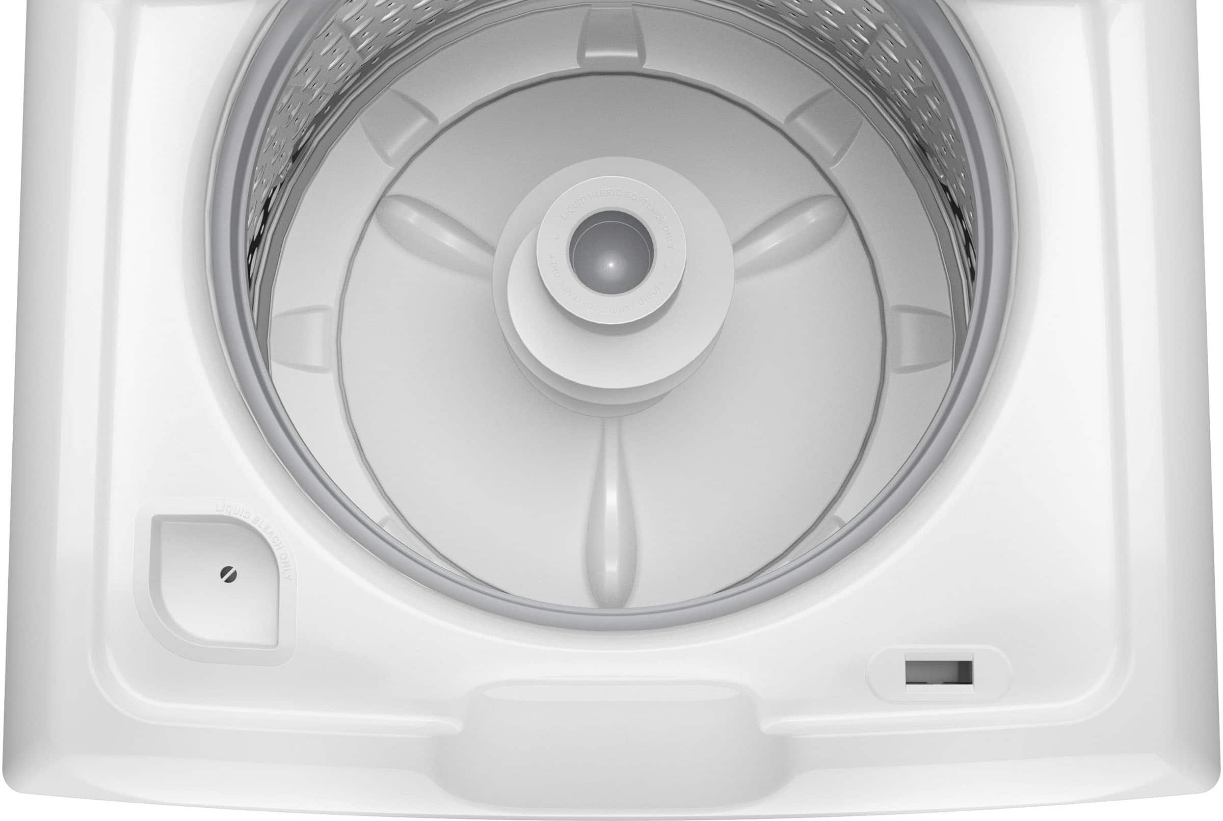 Alt View 12. GE - 4.5 Cu. Ft. High-Efficiency Top Load Washer with Wash Boost - White with Matte Black.