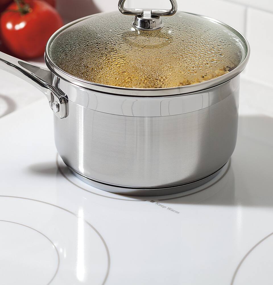 Alt View 16. GE - 30" Built-In Electric Cooktop - White.