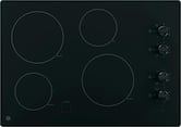GE - 30 in. Wide 4 Element Built-In Electric Cooktop with Power Boil - Black