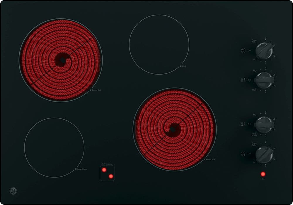 Alt View 11. GE - 30" Built-In Electric Cooktop - Black.