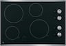 GE - 30" Built-In Electric Cooktop - Stainless Steel on Black