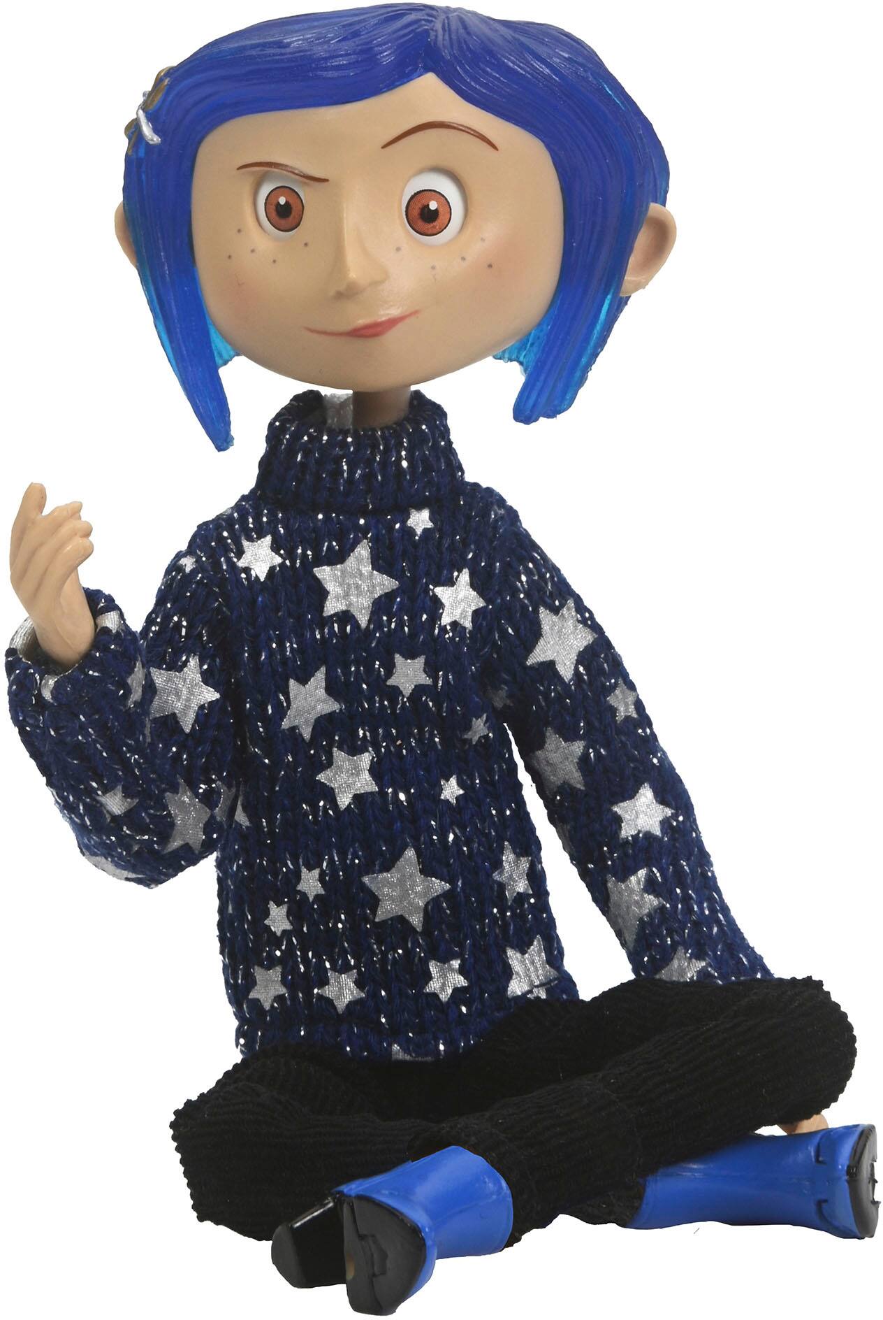 Angle. NECA - Coraline Articulated Figure (plastic armature) - in Star Sweater.