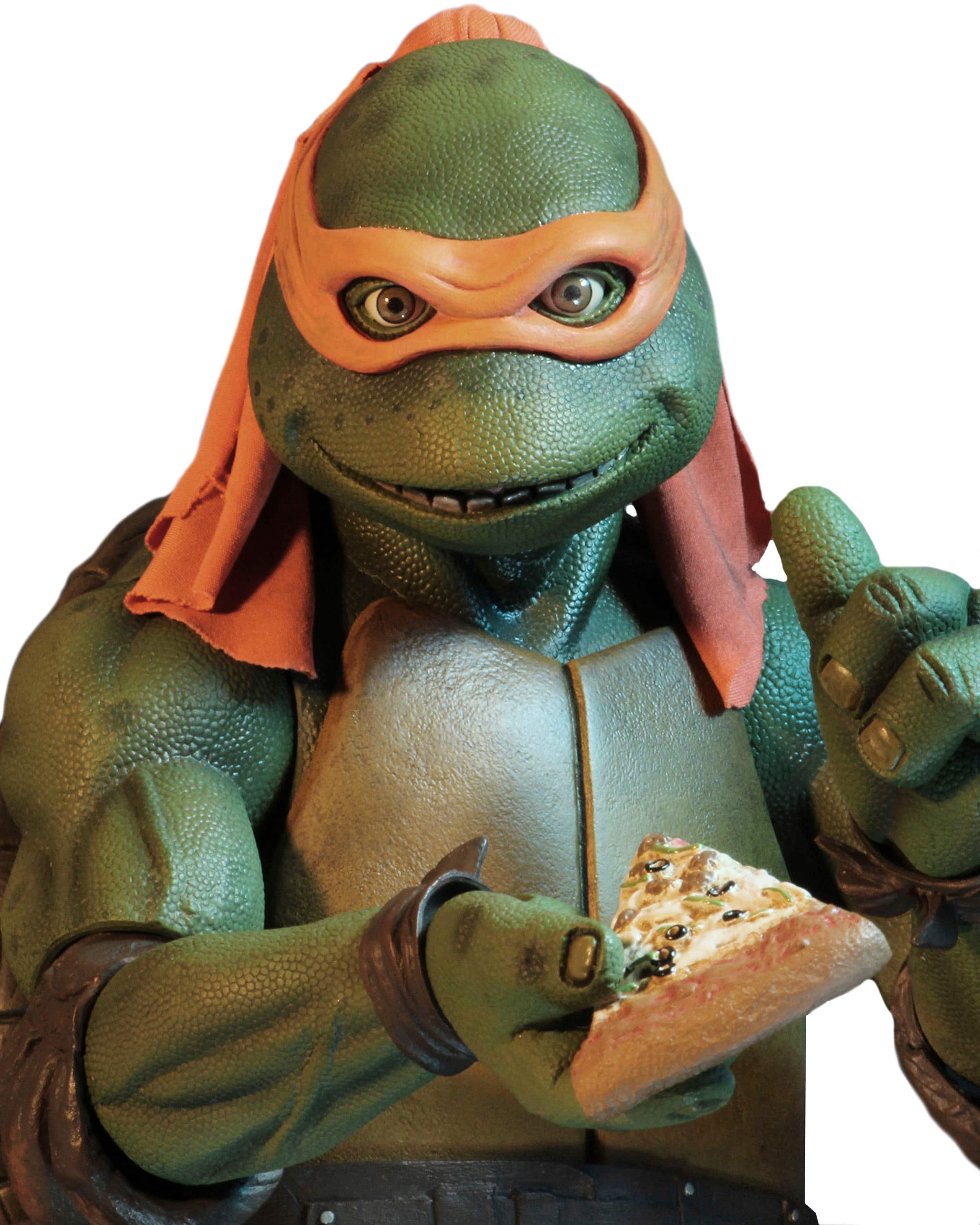 Angle. NECA - Teenage Mutant Ninja Turtles 1/4 Scale Action Figure - Michelangelo (1990 Movie).