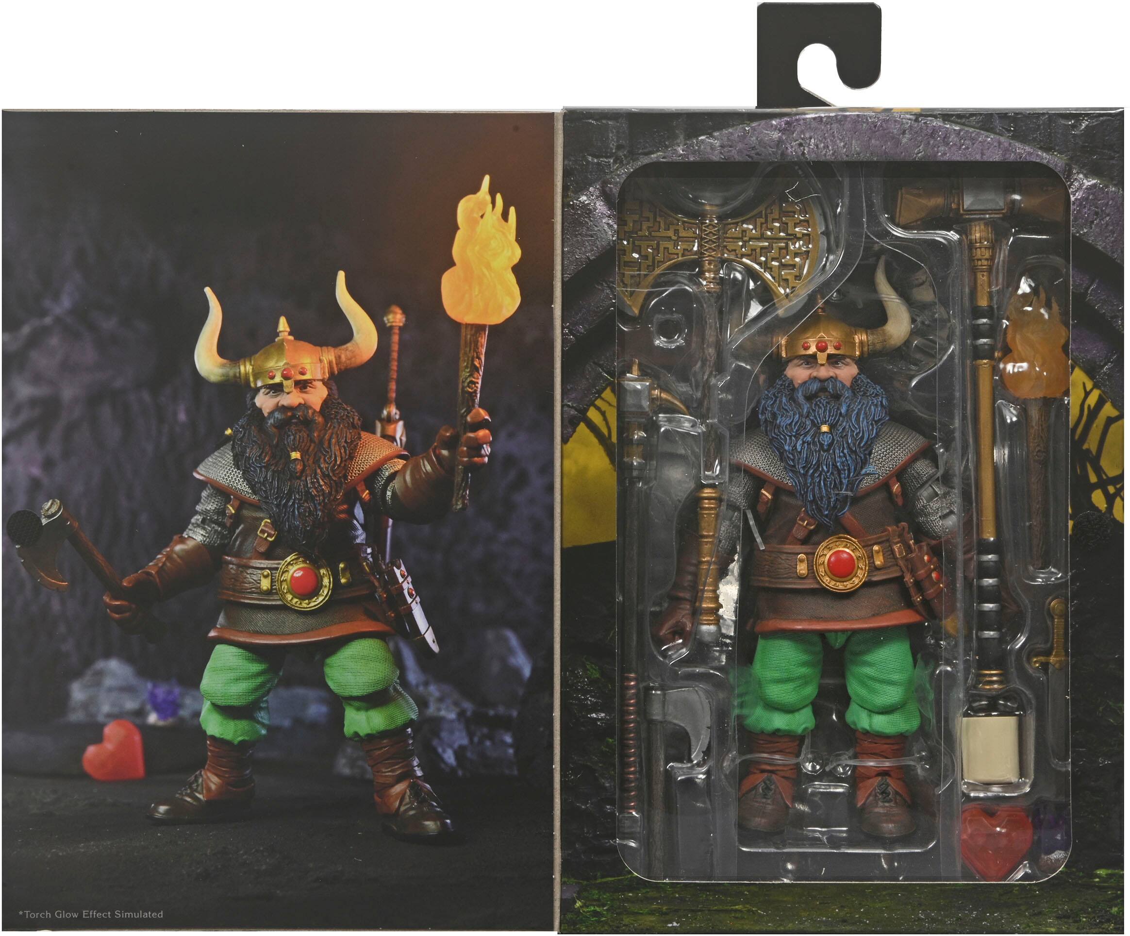 Left. NECA - Dungeons & Dragons - 7” Scale Action Figure - Ultimate Elkhorn the Good Dwarf Fighter.