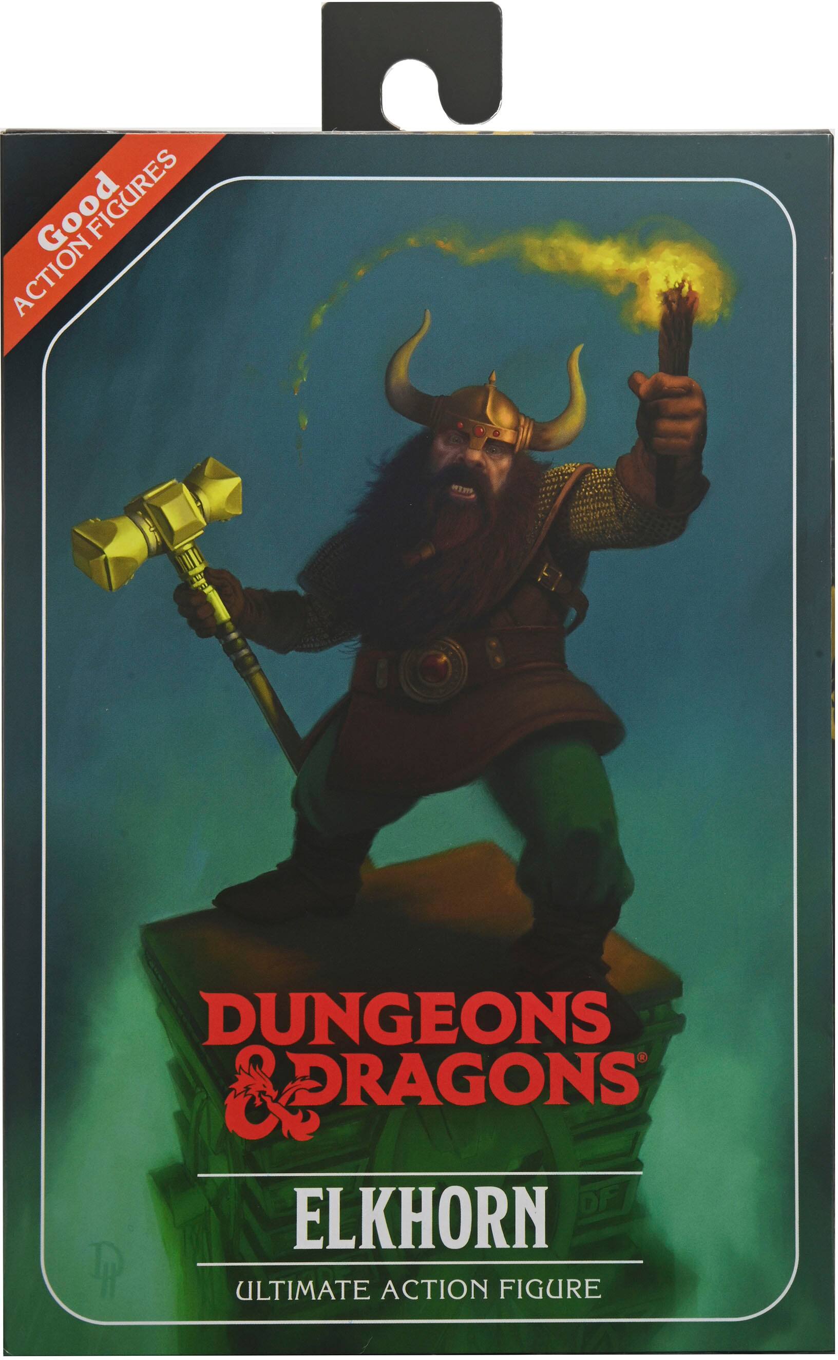 Angle. NECA - Dungeons & Dragons - 7” Scale Action Figure - Ultimate Elkhorn the Good Dwarf Fighter.