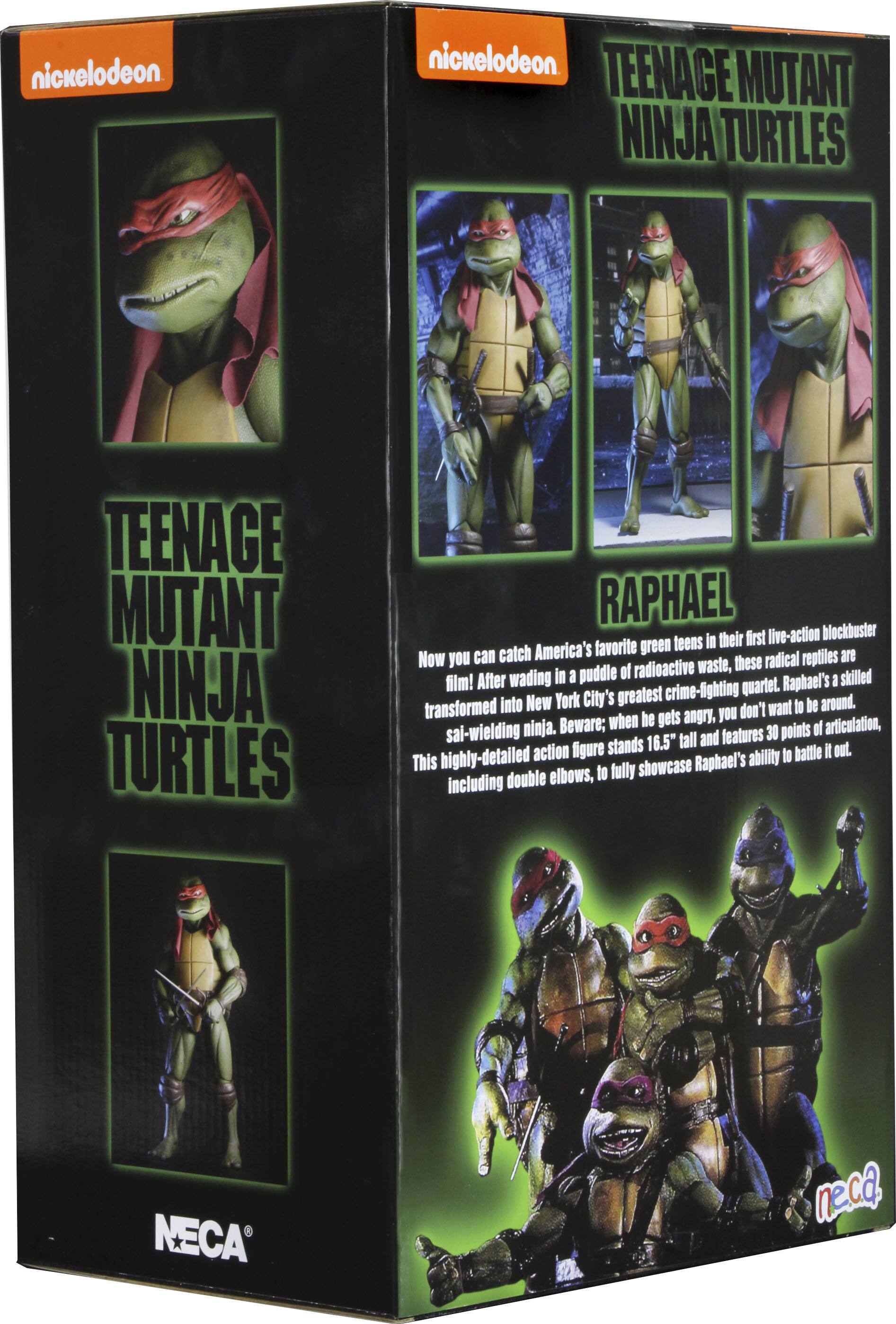 Left. NECA - Teenage Mutant Ninja Turtles 1/4 Scale Action Figure - Raphael (1990 Movie).