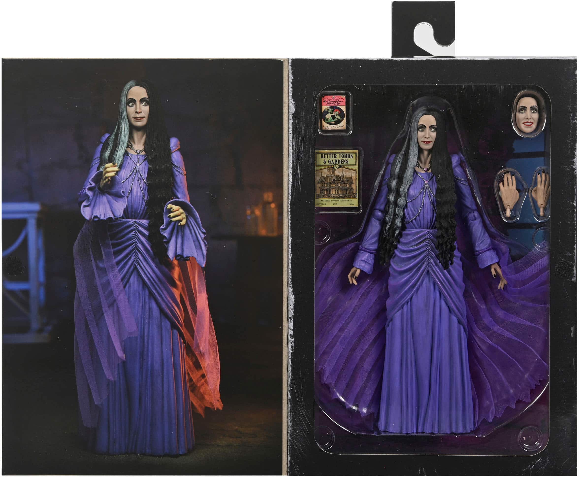 Angle. NECA - Rob Zombie’s The Munsters 7” Scale Action Figure - Ultimate Lily Munster.