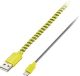 Front Zoom. Modal™ - Apple MFi Certified 4' Twist Lightning Cable - Gray/Yellow.