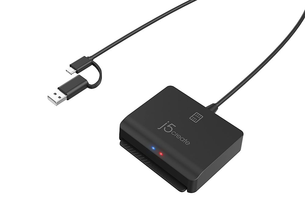 Front. j5create - USBTM Smart Memory Card Reader - Black.