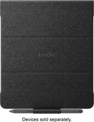 Amazon - Kindle Scribe Fabric Folio Cover with Magnetic Attach (for Kindle Scribe) - Black - Front_Zoom