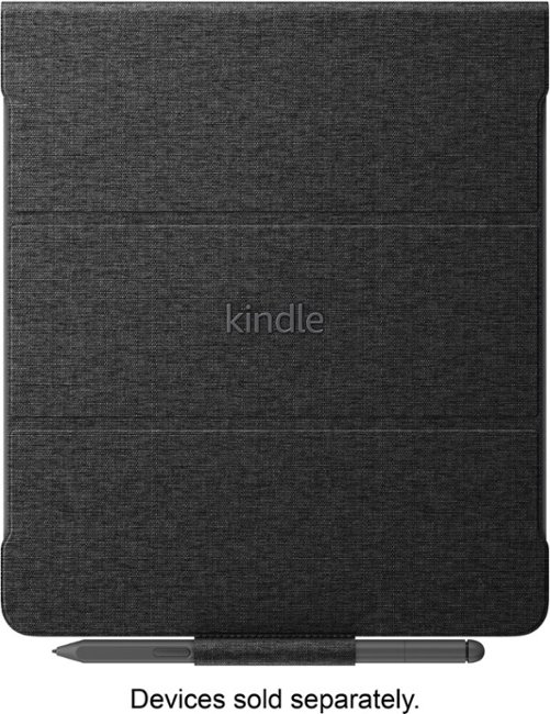 Amazon - Kindle Scribe Fabric Folio Cover with Magnetic Attach (for Kindle Scribe) - Black_0