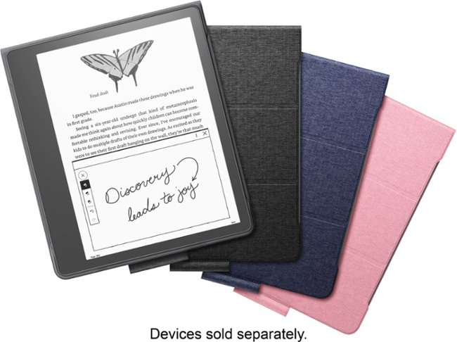 Amazon - Kindle Scribe Fabric Folio Cover with Magnetic Attach (for Kindle Scribe) - Black_3