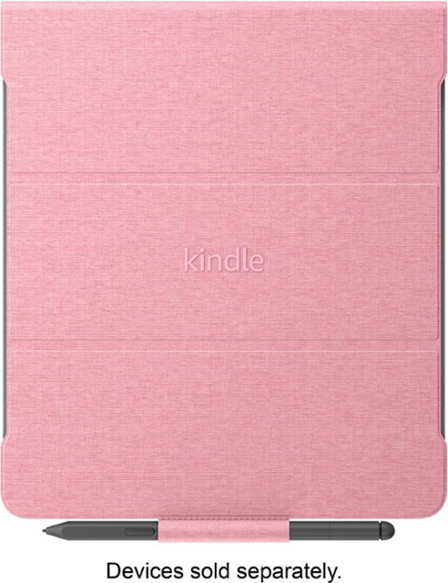 Front Zoom. Amazon - Kindle Scribe Fabric Folio Cover with Magnetic Attach (for Kindle Scribe) - Wild Rose.