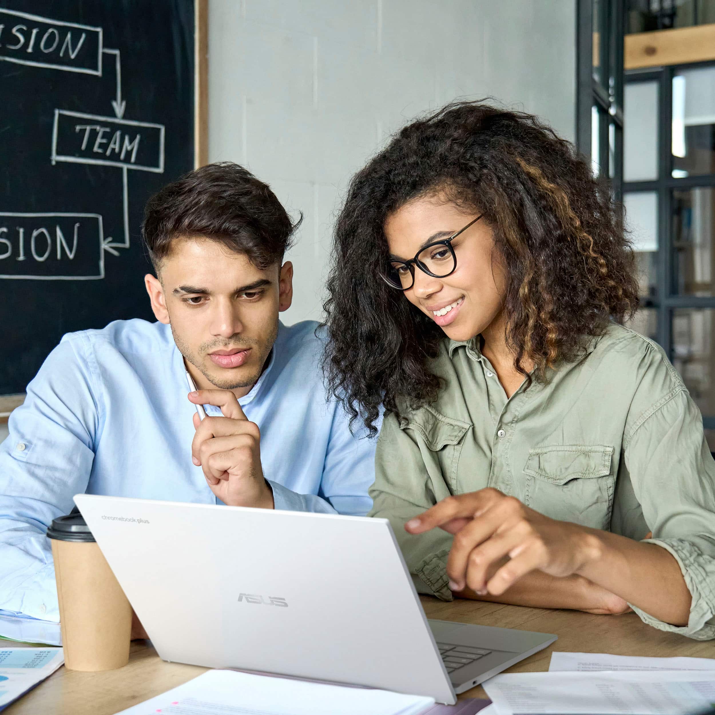 Alt View 16. ASUS - ASUS Chromebook Plus CX3402 14" Laptop with Google AI - Intel Core i5 1335U - 8GB Memory - 128GB SSD - Pearl White.