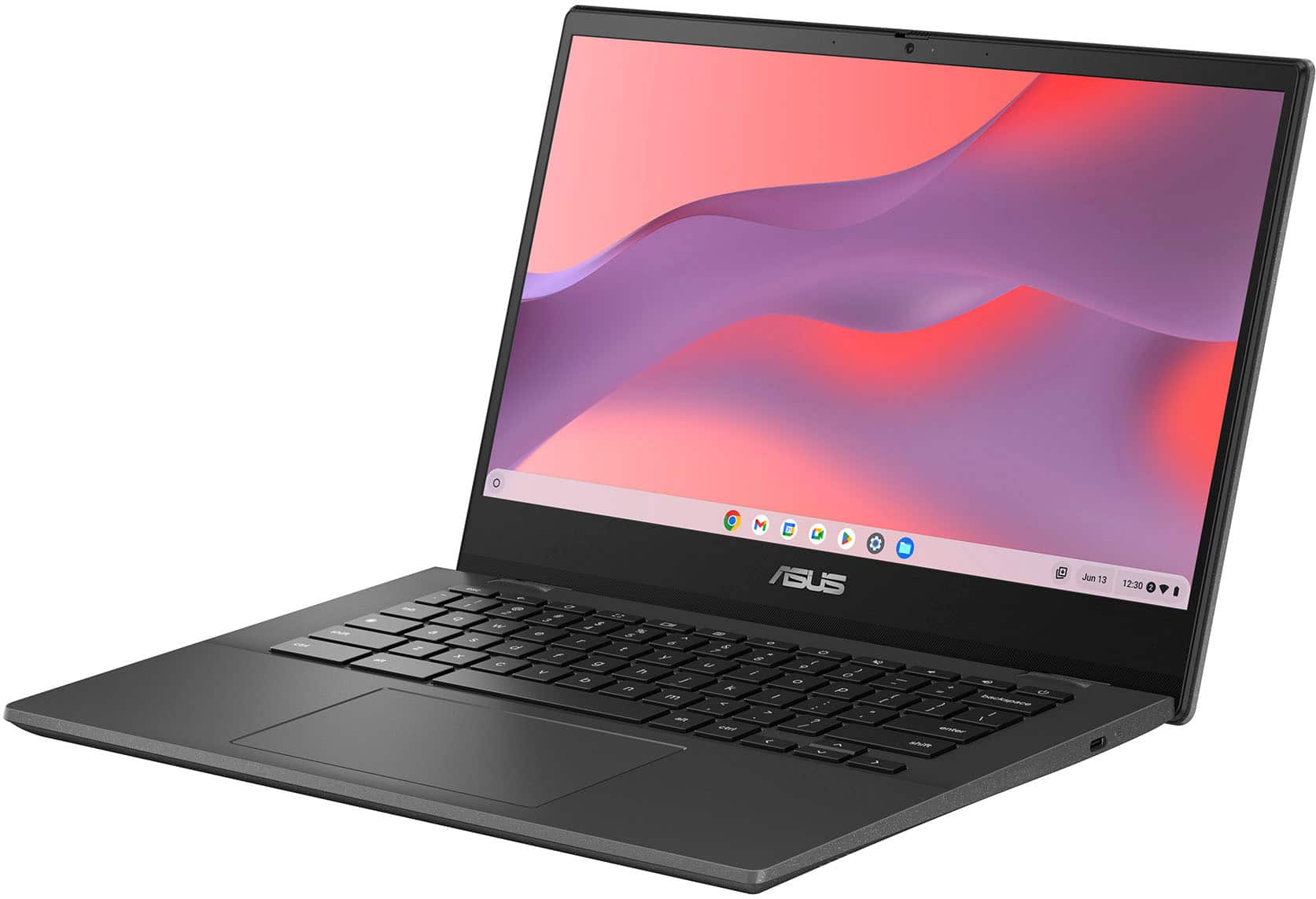 Alt View 3. ASUS - ASUS Chromebook CM1402 14" Laptop - MediaTek Kompanio 520 - 4GB Memory - 64GB eMMC - Gravity Gray.