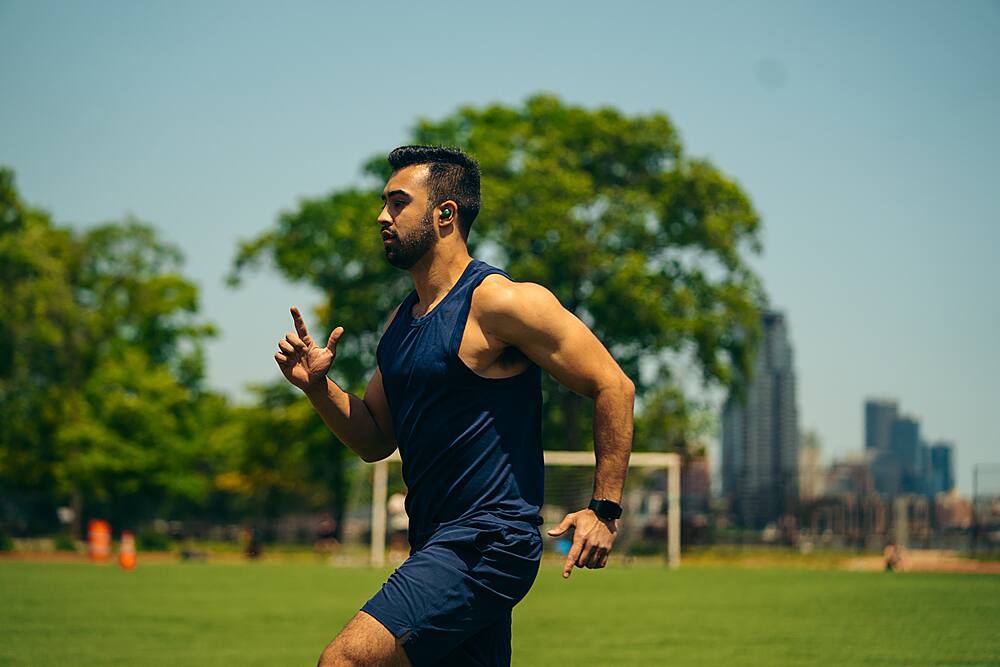 Alt View 11. Raycon - The Fitness True Wireless Noise Cancelling In-Ear Earbuds - Blue.