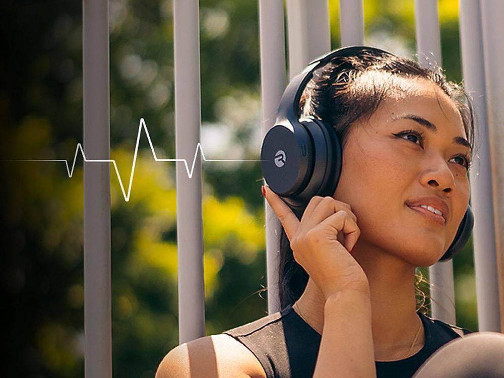 Alt View 13. Raycon - The Fitness Over-the-Ear True Wireless Headphones - Black.