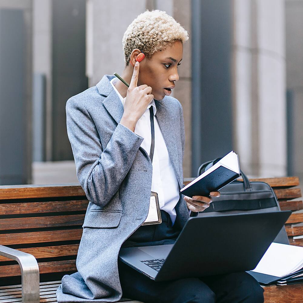 Alt View 12. Oladance - OWS 2 Wearable Stereo True Wireless Open Ear Headphones - Martian Orange.