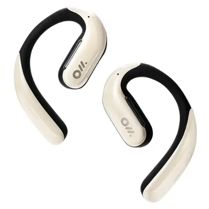 Front. Oladance - OWS Pro Wearable Stereo True Wireless Open Ear Headphones - Porcelain White.