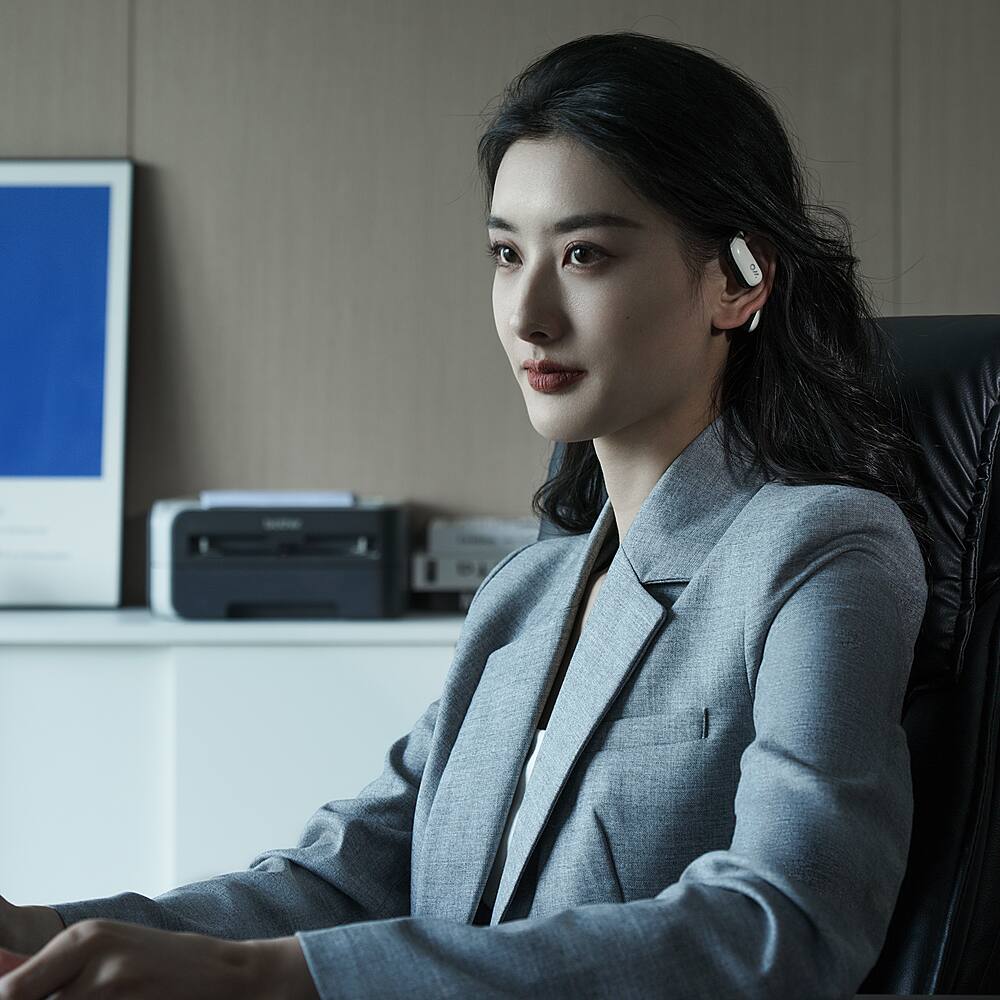 Alt View 12. Oladance - OWS Pro Wearable Stereo True Wireless Open Ear Headphones - Porcelain White.