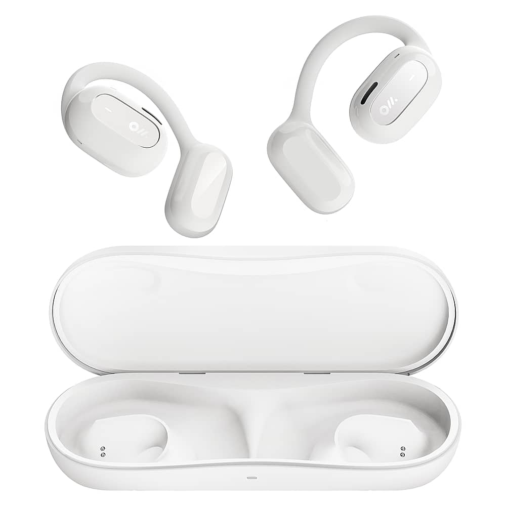 Front. Oladance - OWS 2 Wearable Stereo True Wireless Open Ear Headphones - Cloud White.