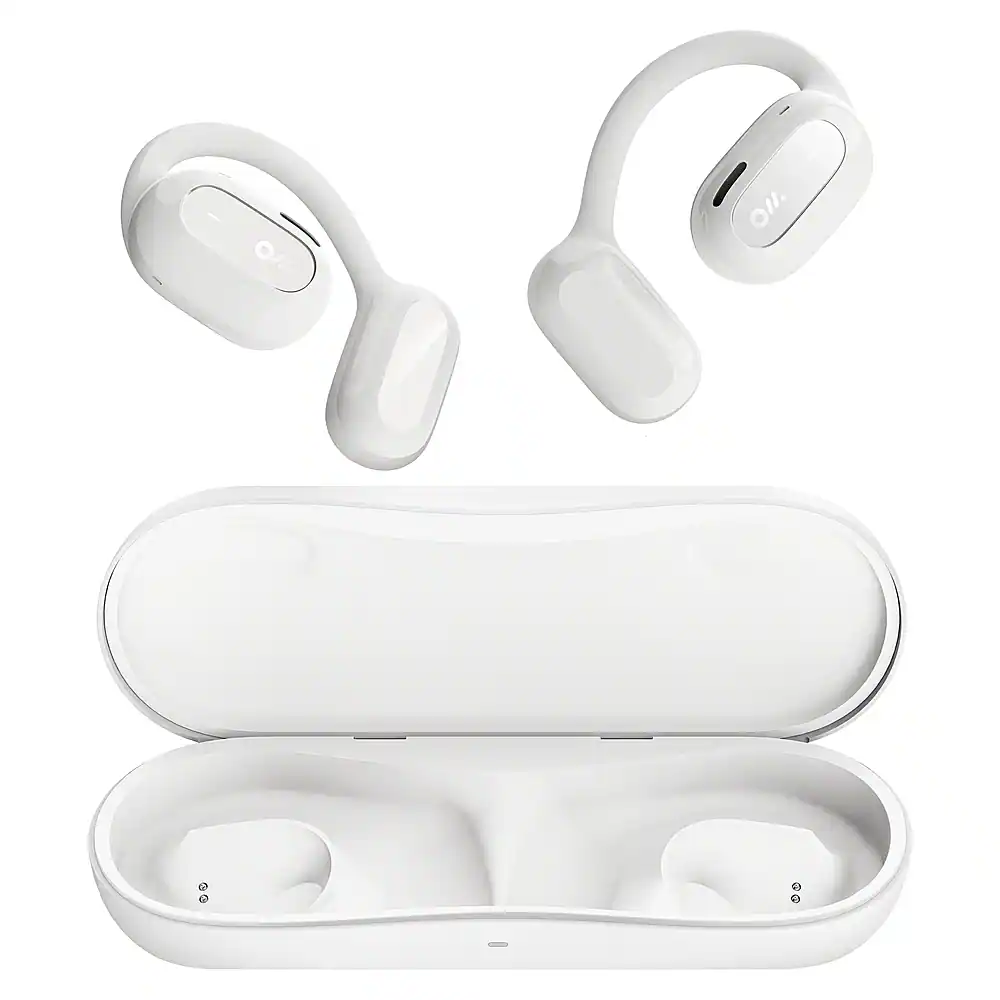 Front. Oladance - OWS 2 Wearable Stereo True Wireless Open Ear Headphones - Cloud White.