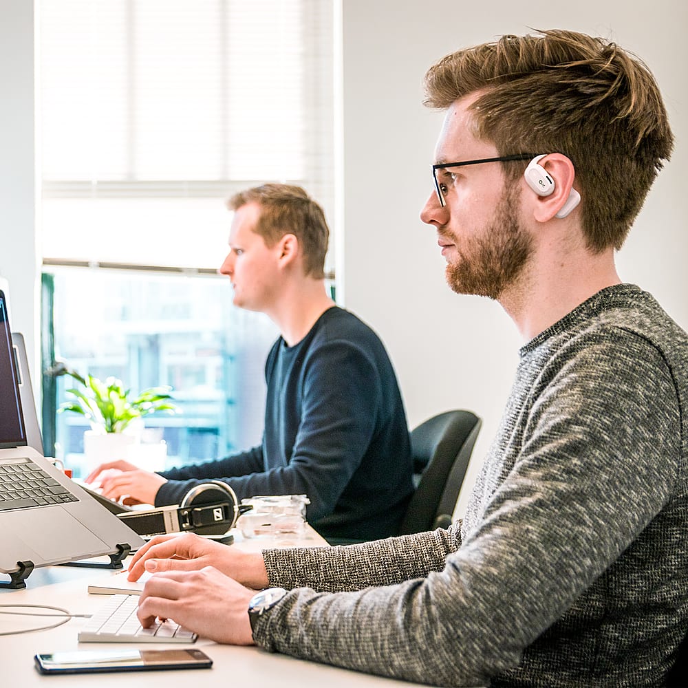 Alt View 12. Oladance - OWS 2 Wearable Stereo True Wireless Open Ear Headphones - Cloud White.