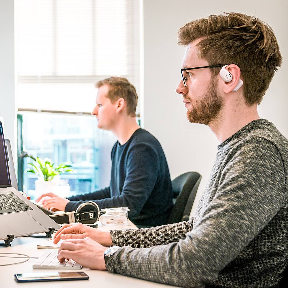 Alt View 12. Oladance - OWS 2 Wearable Stereo True Wireless Open Ear Headphones - Cloud White.