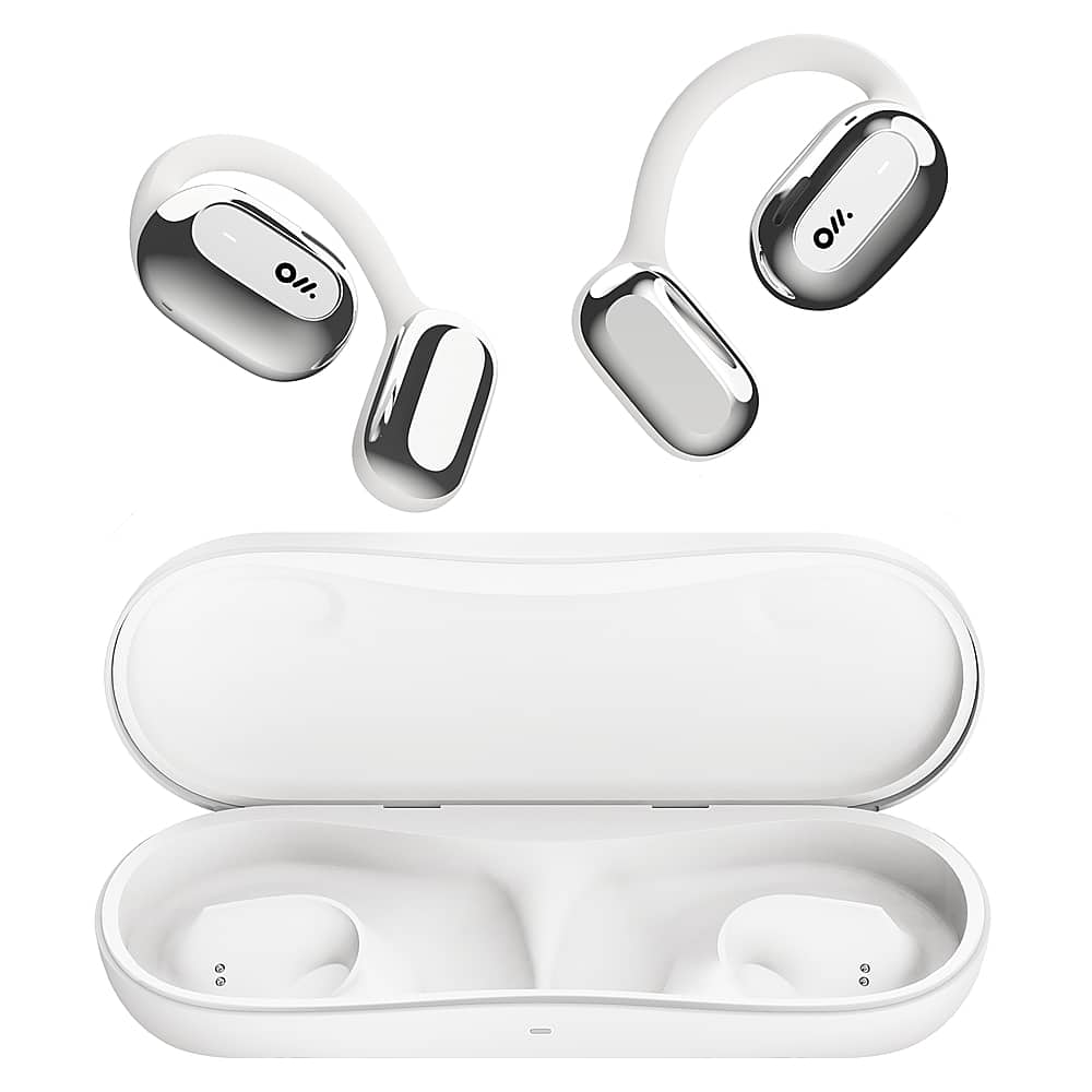 Front. Oladance - OWS 2 Wearable Stereo True Wireless Open Ear Headphones - Space Silver.