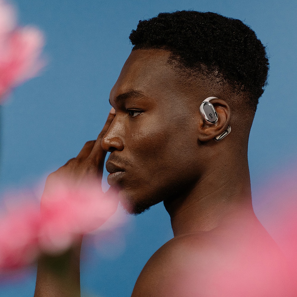 Alt View 12. Oladance - OWS 2 Wearable Stereo True Wireless Open Ear Headphones - Space Silver.