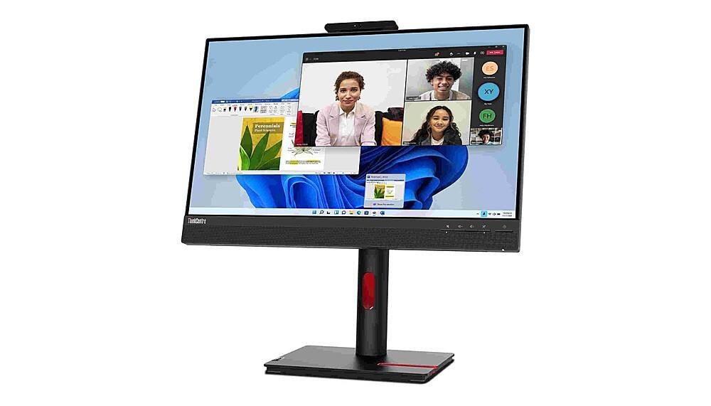 Left. Lenovo - ThinkCenter 23.8" Tiny-In-One 24 Gen 5 IPS LED FHD Multi-Touch Monitor (HDMI, USB, DisplayPort) - Black.