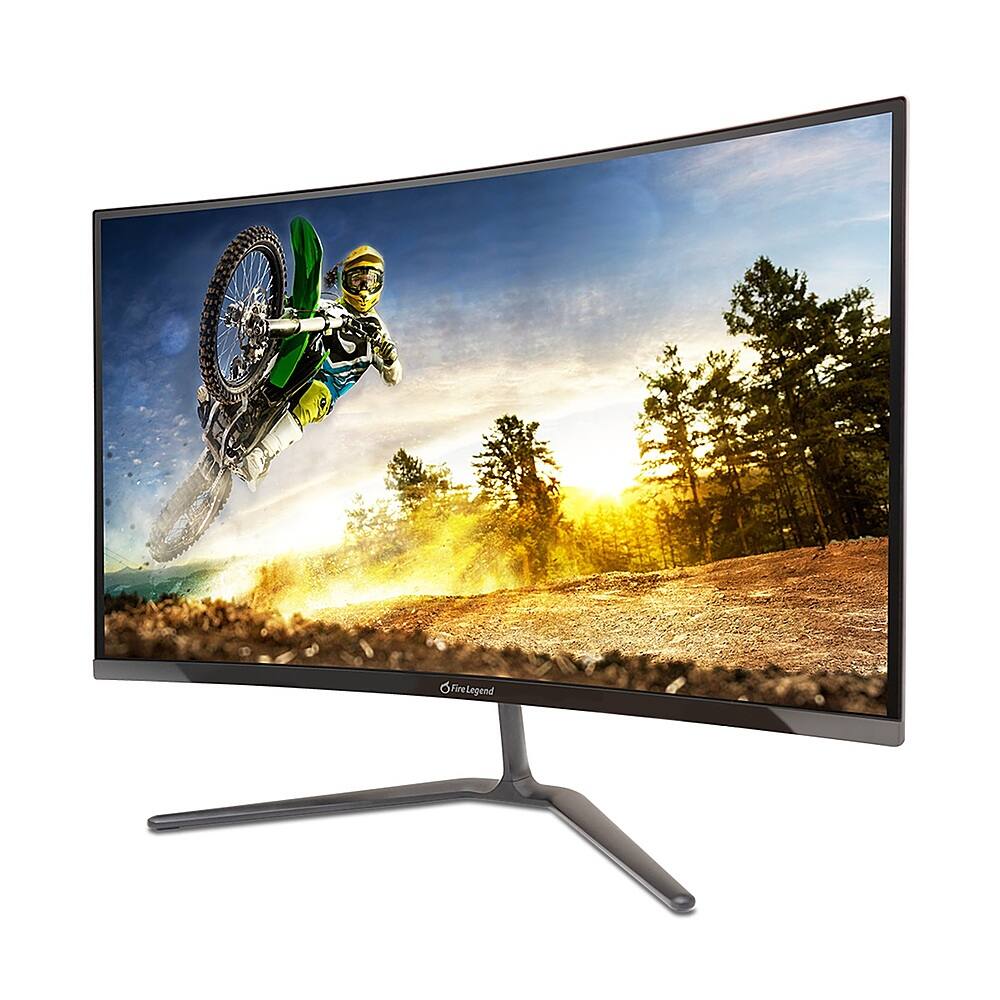 Left. Acer - AOPEN 27HC5R S3biip 27" LED Curved FHD FreeSync Premium Gaming Monitor (DisplayPort, HDMI) - Black.