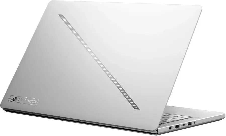 Alt View 4. ASUS - ROG Zephyrus G14 14" OLED 3K 120Hz Gaming Laptop - AMD Ryzen 9 8945HS - 32GB LPDDR5X - NVIDIA GeForce RTX 4070 - 1TB SSD - Platinum White.