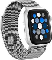 Insignia™ - Stainless Steel Mesh Band for Apple Watch 38mm, 40mm, 41mm, SE, and 42mm Series 10 - Silver - Angle_Zoom