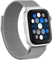 Insignia™ - Stainless Steel Mesh Band for Apple Watch 38mm, 40mm, 41mm and SE - Silver - Angle_Zoom