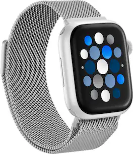 Insignia™ - Stainless Steel Mesh Band for Apple Watch 38mm, 40mm, 41mm, SE, and 42mm Series 10 - Silver