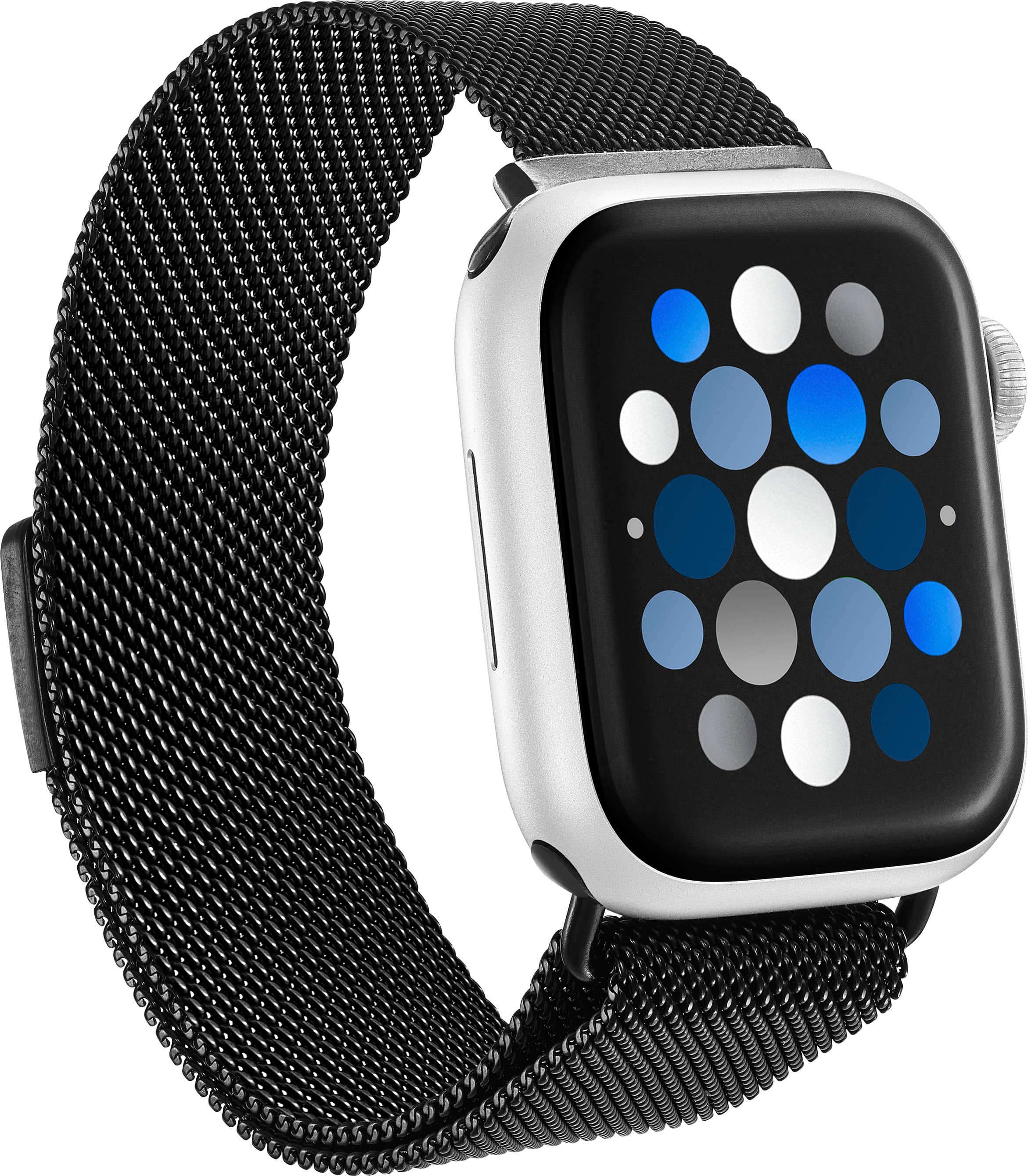 Angle. Insignia™ - Stainless Steel Mesh Band for Apple Watch 38mm, 40mm, 41mm and SE - Black.