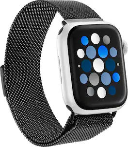 Insignia™ - Stainless Steel Mesh Band for Apple Watch 38mm, 40mm, 41mm, SE (1-3), and 42mm - Black
