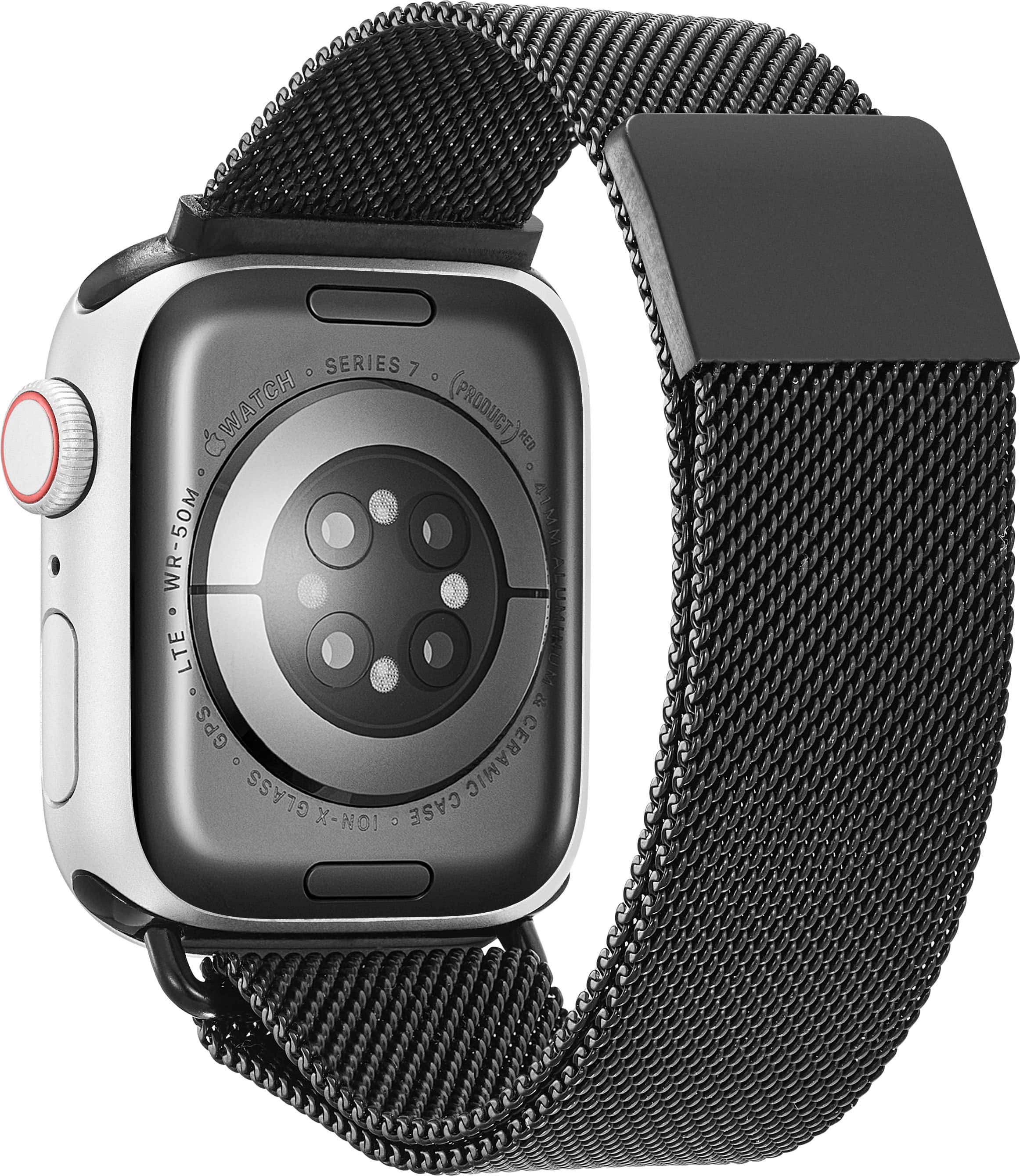 Alt View 12. Insignia™ - Stainless Steel Mesh Band for Apple Watch 38mm, 40mm, 41mm and SE - Black.