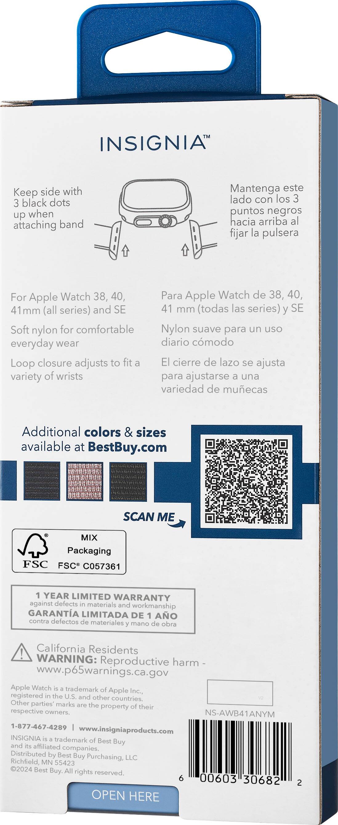 Alt View 20. Insignia™ - Active Nylon Band for Apple Watch 38mm, 40mm, 41mm and SE - Mauve.