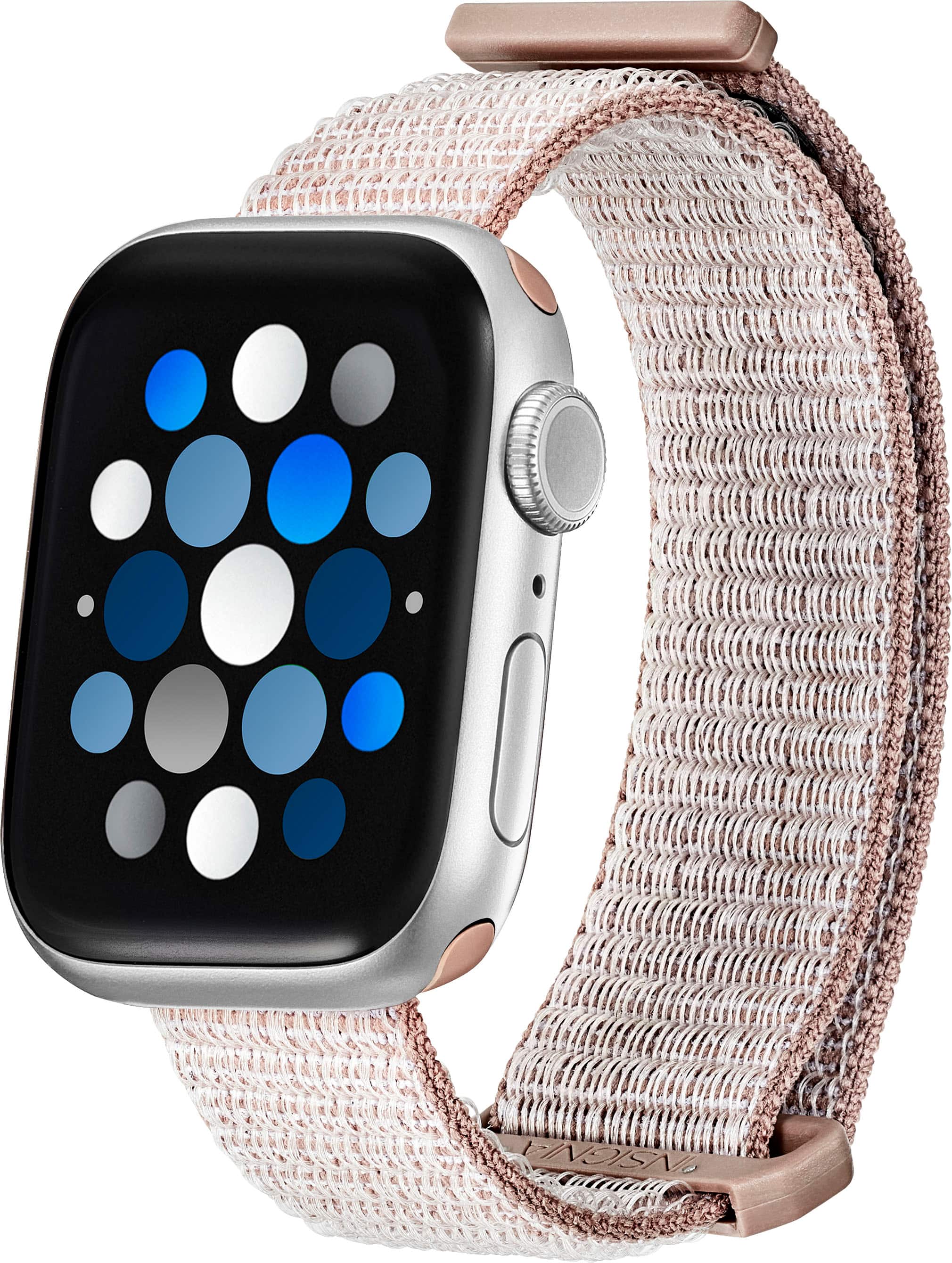 Left. Insignia™ - Active Nylon Band for Apple Watch 38mm, 40mm, 41mm and SE - Mauve.