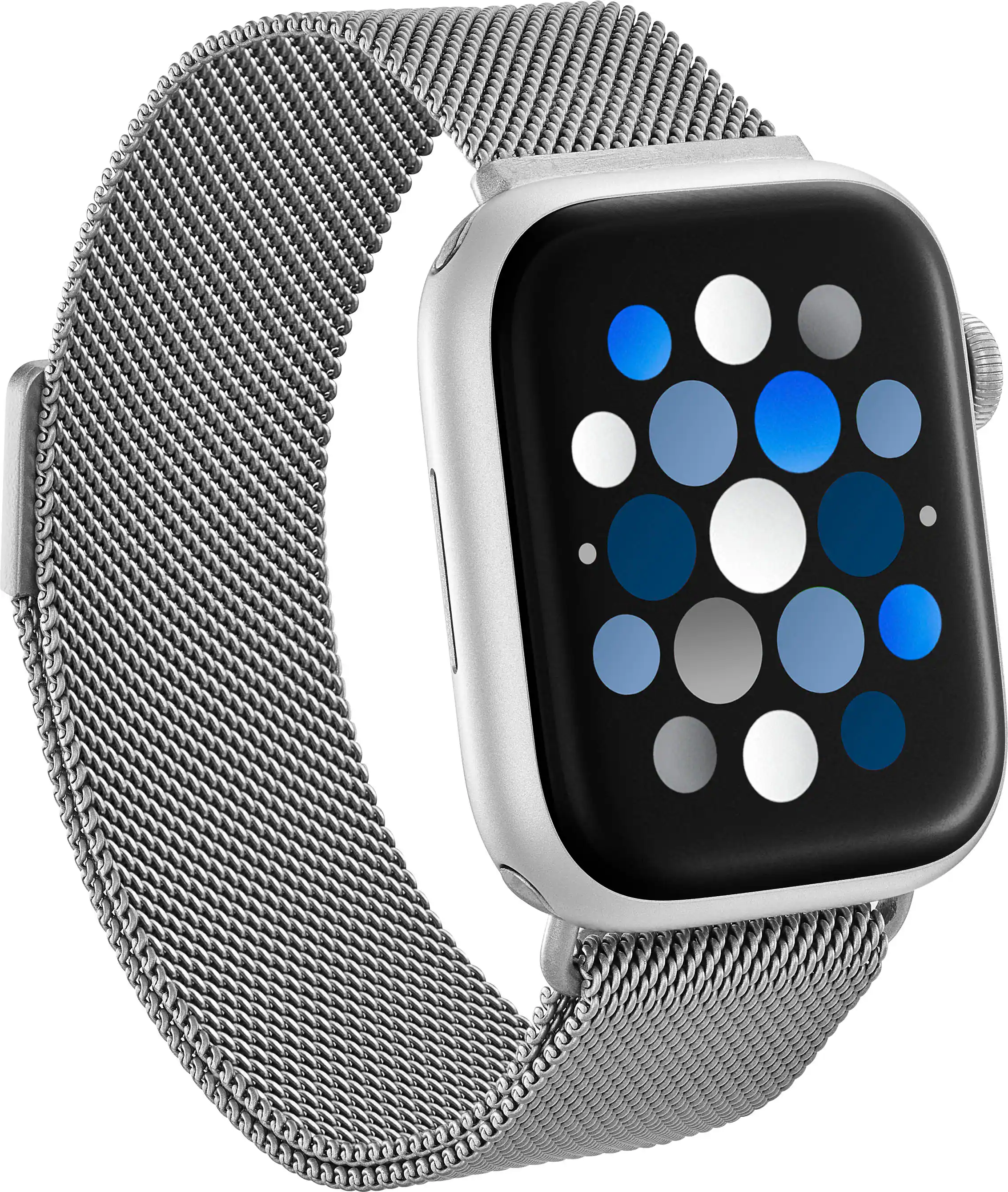 Insignia™ - Stainless Steel Mesh Band for Apple Watch 44mm, 45mm, 46mm Series 10, 49mm, SE, Ultra and Ultra 2 49mm - Silver