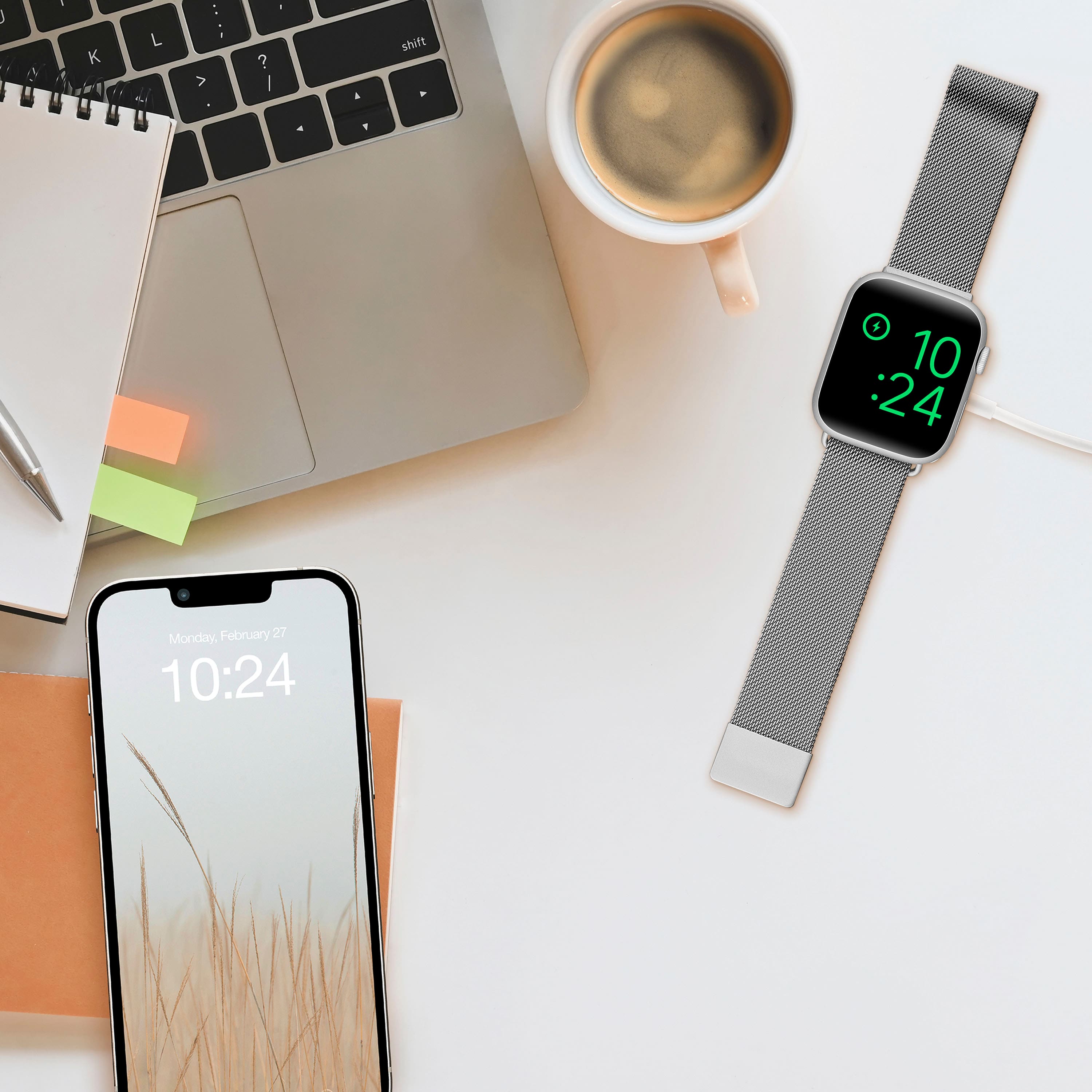 Alt View 15. Insignia™ - Stainless Steel Mesh Band for Apple Watch 42mm, 44mm, 45mm, 49mm, SE, Ultra and Ultra 2 49mm - Silver.