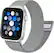 Left. Insignia™ - Stainless Steel Mesh Band for Apple Watch 42mm, 44mm, 45mm, 49mm, SE, Ultra and Ultra 2 49mm - Silver.