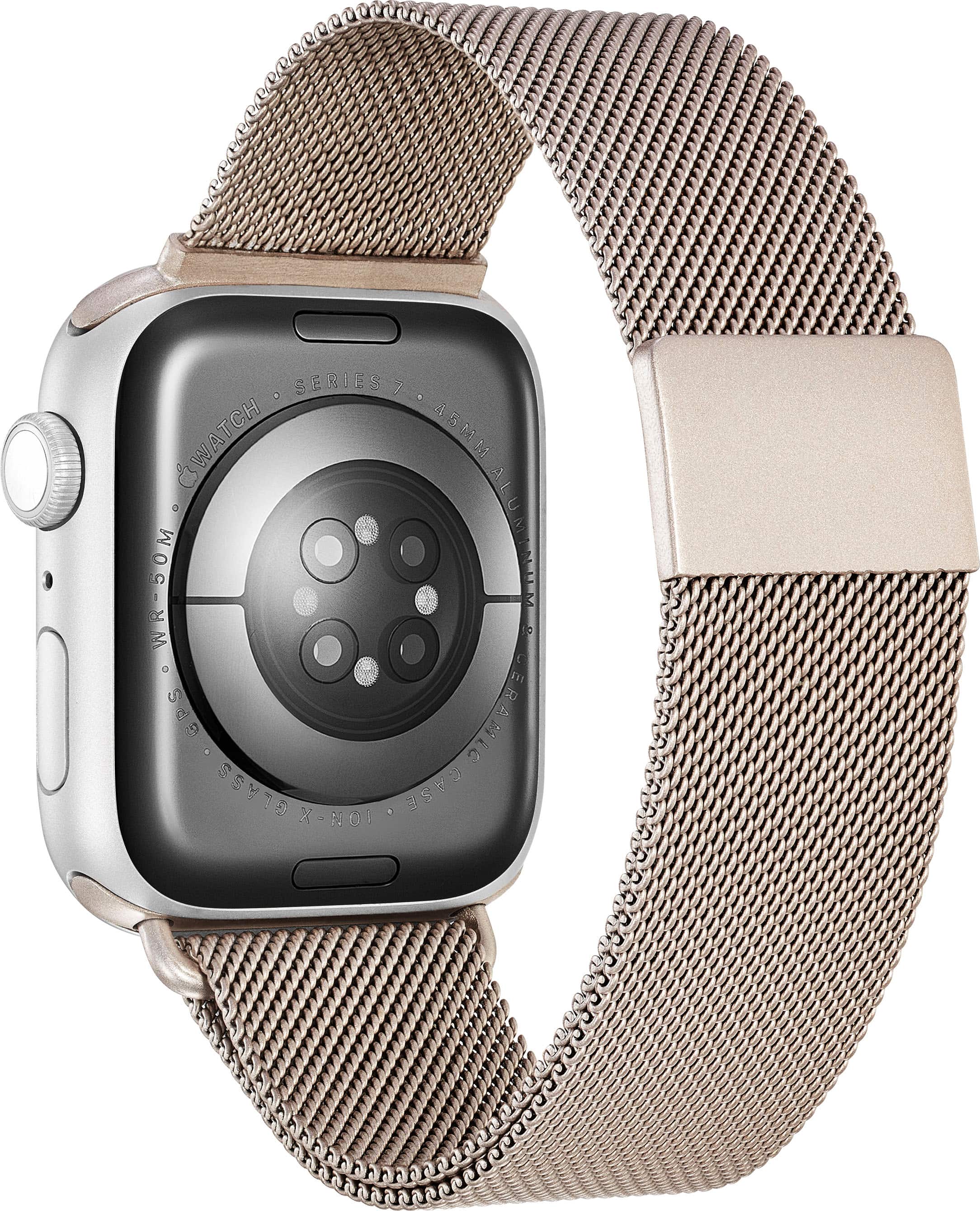 Alt View 12. Insignia™ - Stainless Steel Mesh Band for Apple Watch 42mm, 44mm, 45mm, 49mm, SE, Ultra and Ultra 2 49mm - Champagne.