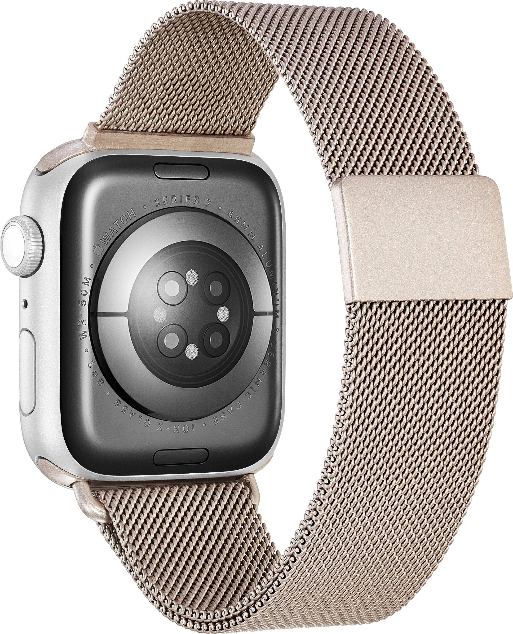 Alt View 12. Insignia™ - Stainless Steel Mesh Band for Apple Watch 42mm, 44mm, 45mm, 49mm, SE, Ultra and Ultra 2 49mm - Champagne.