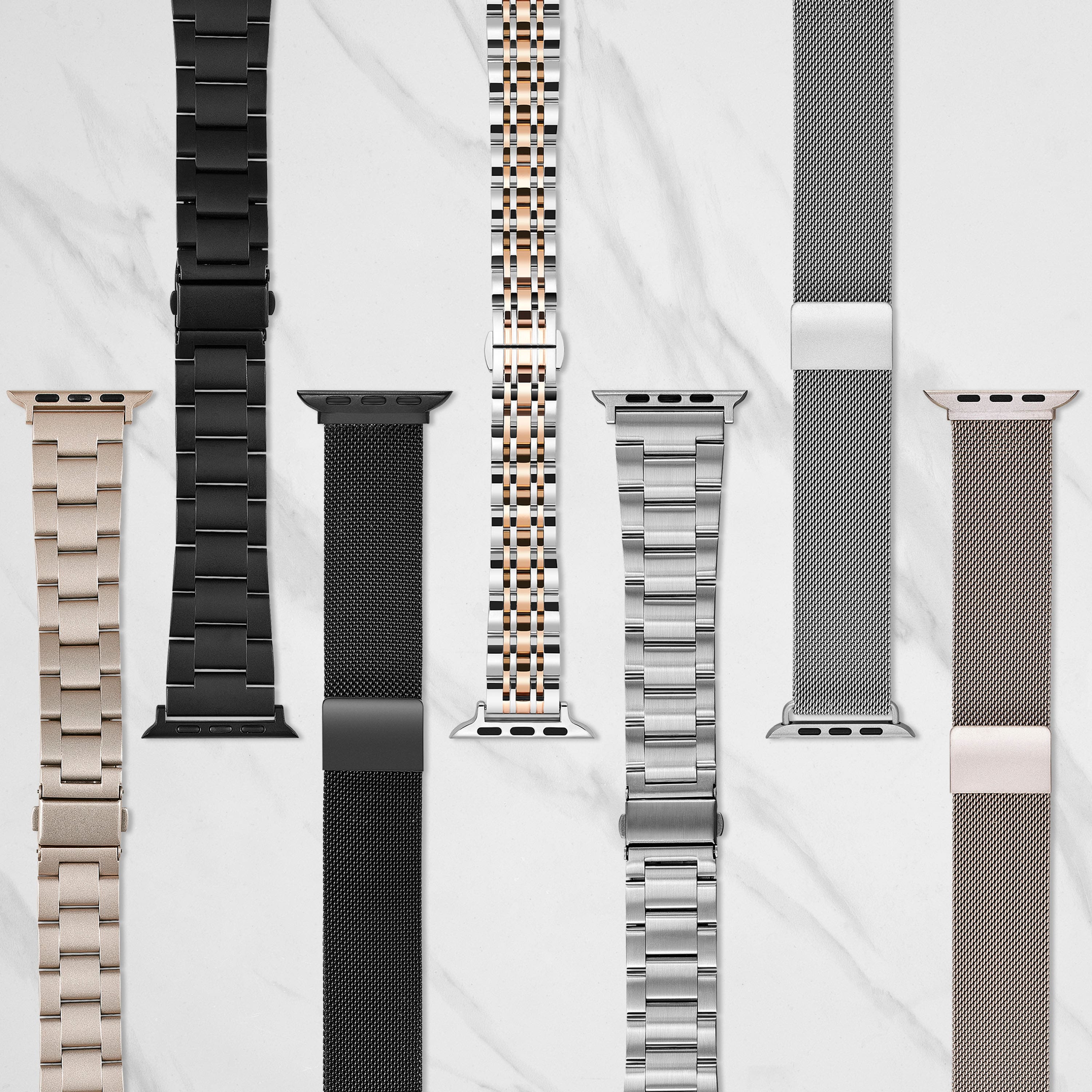 Alt View 16. Insignia™ - Stainless Steel Mesh Band for Apple Watch 42mm, 44mm, 45mm, 49mm, SE, Ultra and Ultra 2 49mm - Champagne.