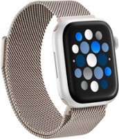 Insignia™ - Stainless Steel Mesh Band for Apple Watch 38mm, 40mm, 41mm and SE - Champagne - Angle_Zoom