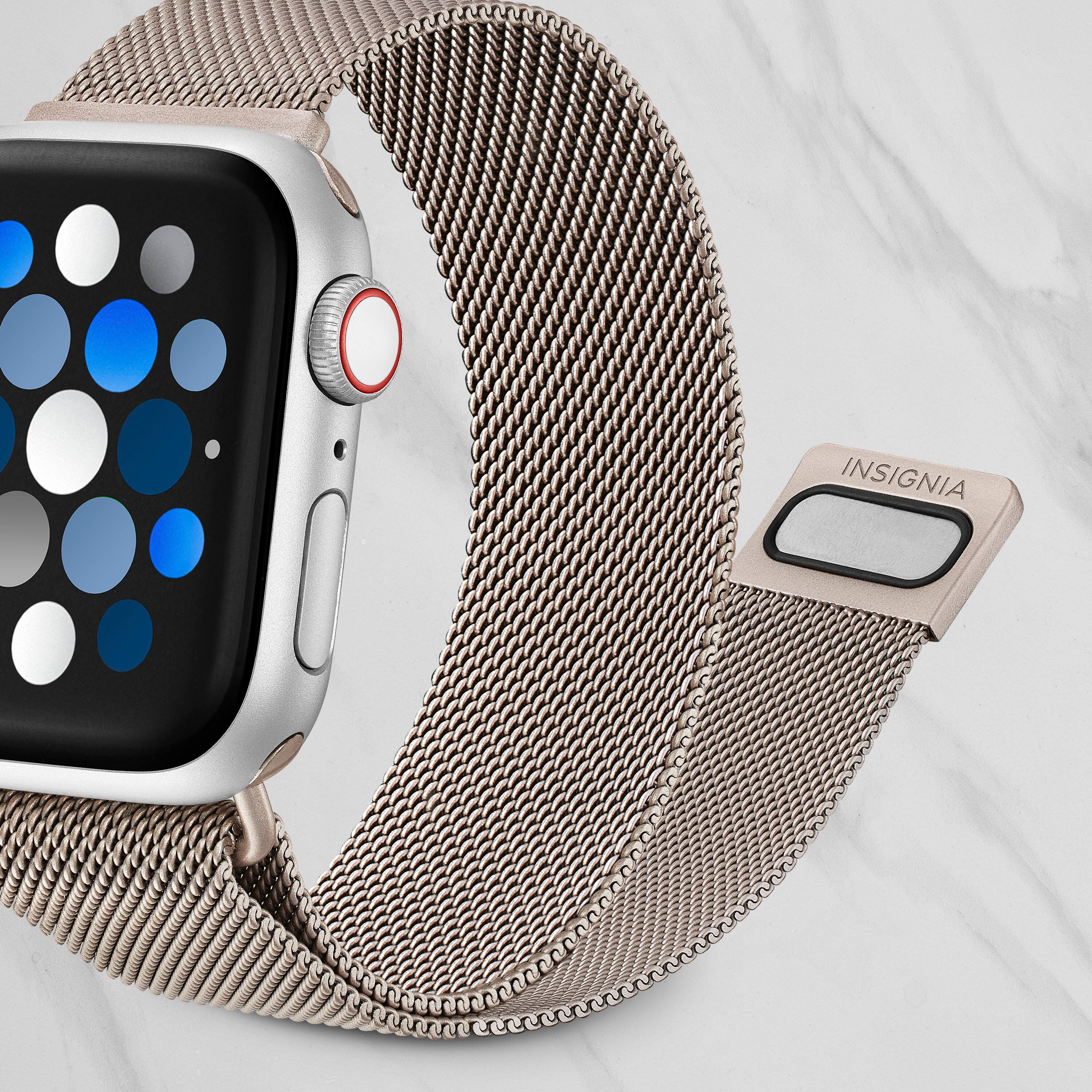 Alt View 15. Insignia™ - Stainless Steel Mesh Band for Apple Watch 38mm, 40mm, 41mm and SE - Champagne.
